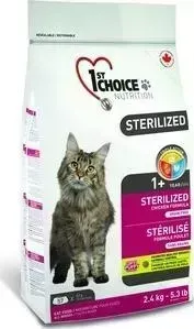 Сухой корм 1-ST CHOICE Sterilized Cat Grain Free Chicken Formula беззерновой с курицей и бататом для стерилизованных кошек 2,4кг (102.1.281): характер