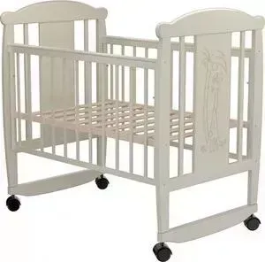 Кроватка детская Valle Cat 02 колесо-качалка без ящика слоновая кость