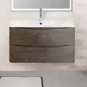 Тумба под раковину BELBANGO Acqua 90 Rovere Nature Grigio (ACQUA-900-2C-SO-RNG)