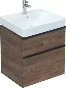 Тумба с раковиной Geberit с Smyle Square 60 пекан (500.352.JR.1, 500.229.01.1)