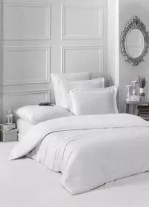 Комплект постельного белья Karna Евро, сатин, однотонный Loft белый (2986/CHAR001)