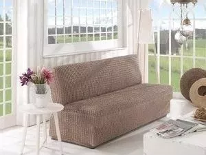 Чехол Karna для двухместного дивана без подлокотников кофейный (2649/CHAR004)
