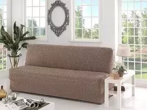 Чехол Karna для двухместного дивана без подлокотников кофейный (2650/CHAR004)