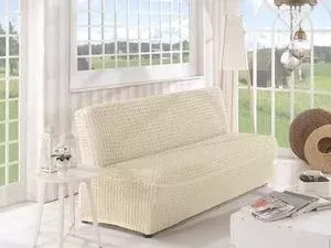Чехол Karna для двухместного дивана без подлокотников кремовый (2649/CHAR005)