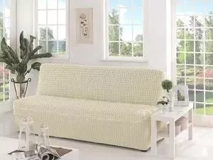 Чехол Karna для двухместного дивана без подлокотников кремовый (2650/CHAR005)