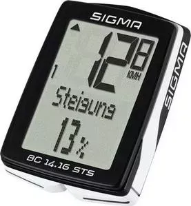Велокомпьютер SIGMA BC 14.16 STS CAD, 01418,19 функций, беспроводной, черно-белый
