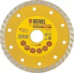 Диск алмазный DENZEL Turbo 125x22 2 мм (73108)