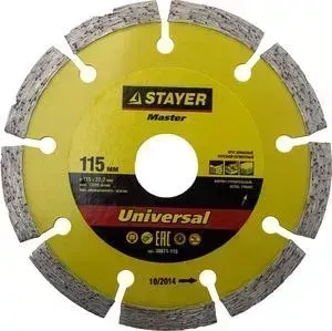 Диск алмазный STAYER Master сегментный 22,2х115 мм (36671-115)