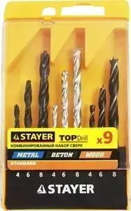Набор свeрл комбинированный STAYER 9 предметов Standard (29720-H9)