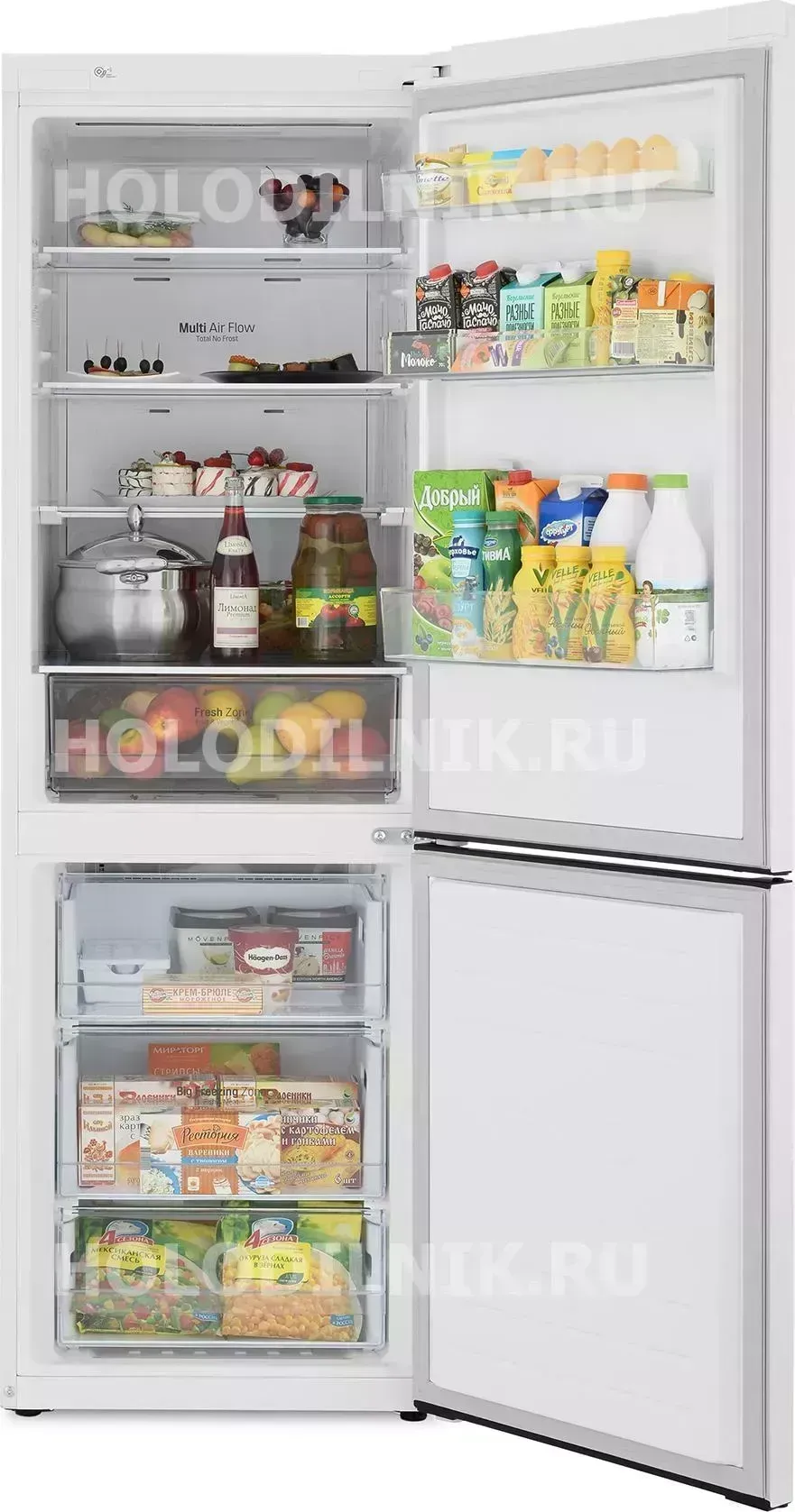 Холодильник LG GA-B 459 MQSL белый