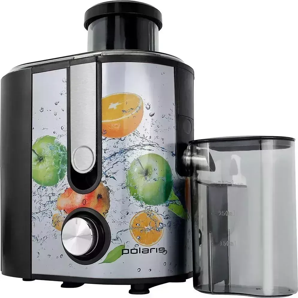 Соковыжималка POLARIS PEA 0829 Fruit Fusion, нерж.сталь/чёрный