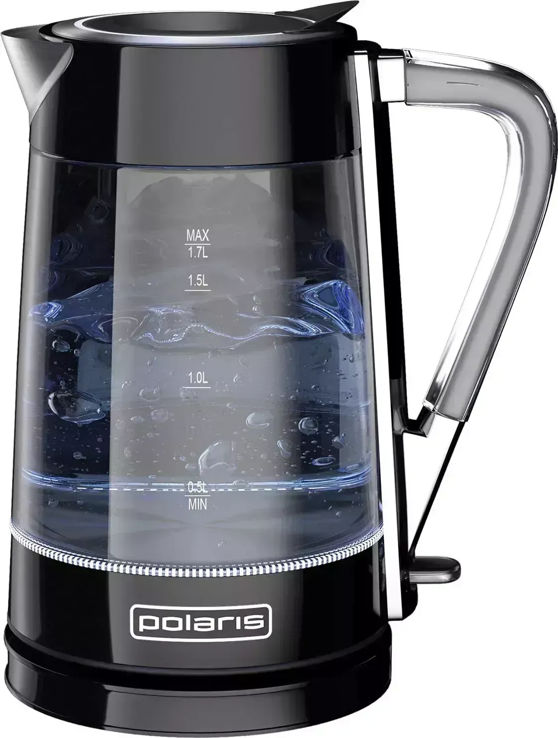 Чайник электрический POLARIS PWK 1715 CGL Water Way Pro, черный