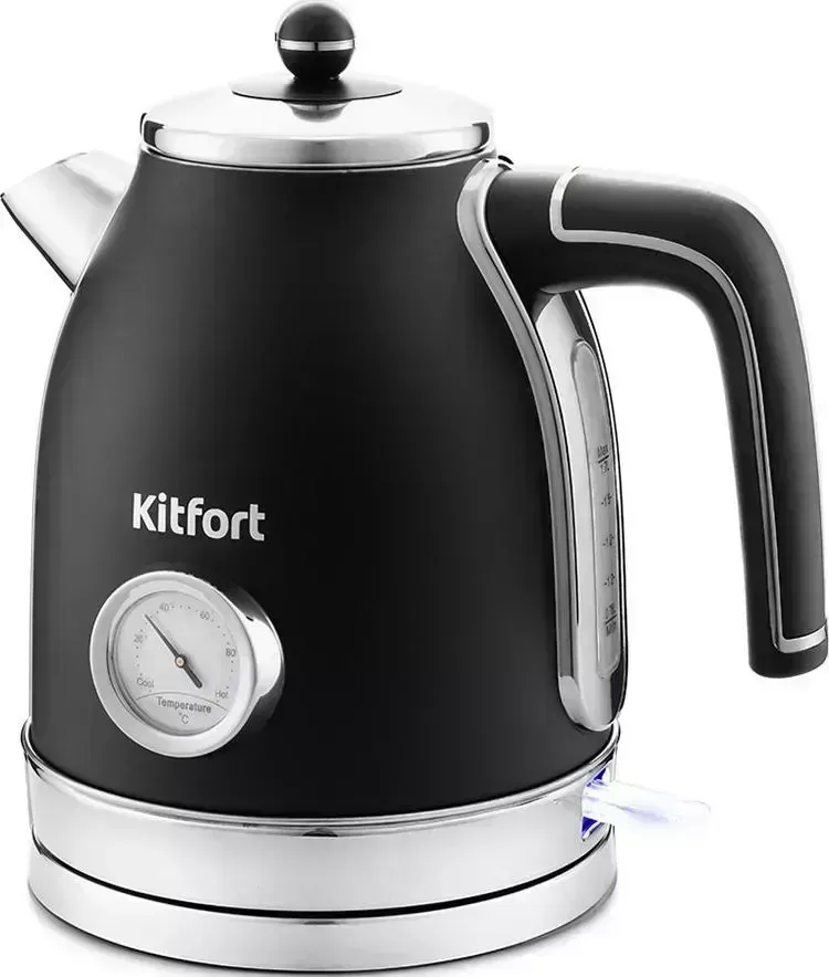 Чайник электрический KITFORT KT-6102-1, чёрный с серебром