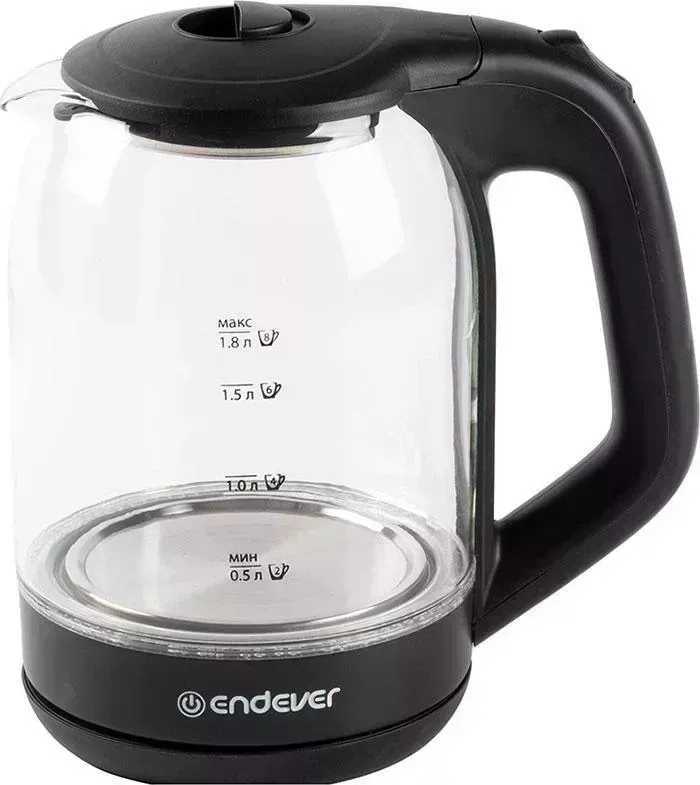 Чайник электрический ENDEVER Skyline KR-303G, черный/стекло