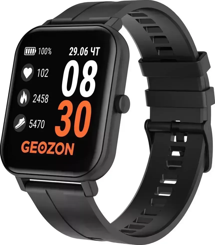 Умные часы Geozon Runner black (black strap)