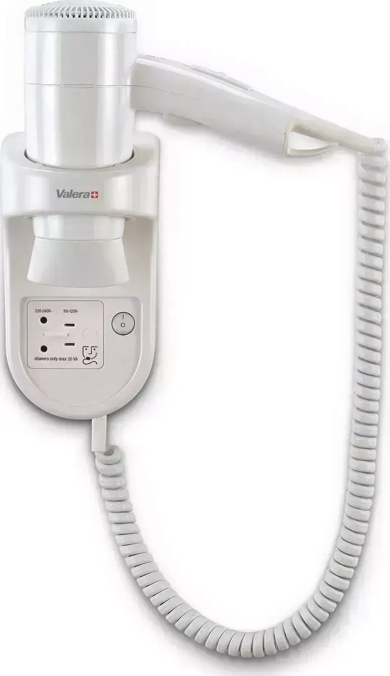 Фен Valera Настенный с держателем и розеткой для бритвы Premium Smart 1600 Shaver 533.05/032.05