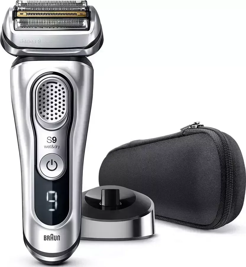Бритва BRAUN 9330s Wet & Dry silver + футляр