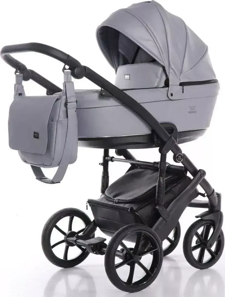 Коляска 2 в 1 TAKO детская 2 в 1 CORONA ECCO TCE-04 (кожа серая)
