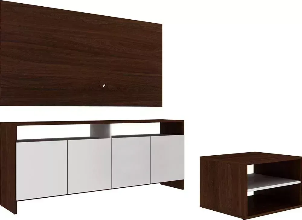 ТВ стеллаж и тумба Manhattan SALA DE ESTAR 1.0 белый / орех, BR399-192
