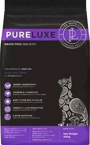 Сухой корм PureLuxe для взрослых кошек с индейкой 400г