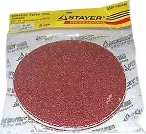 Круг шлифовальный STAYER Profi 125 мм №40 5шт (3581-125-040)