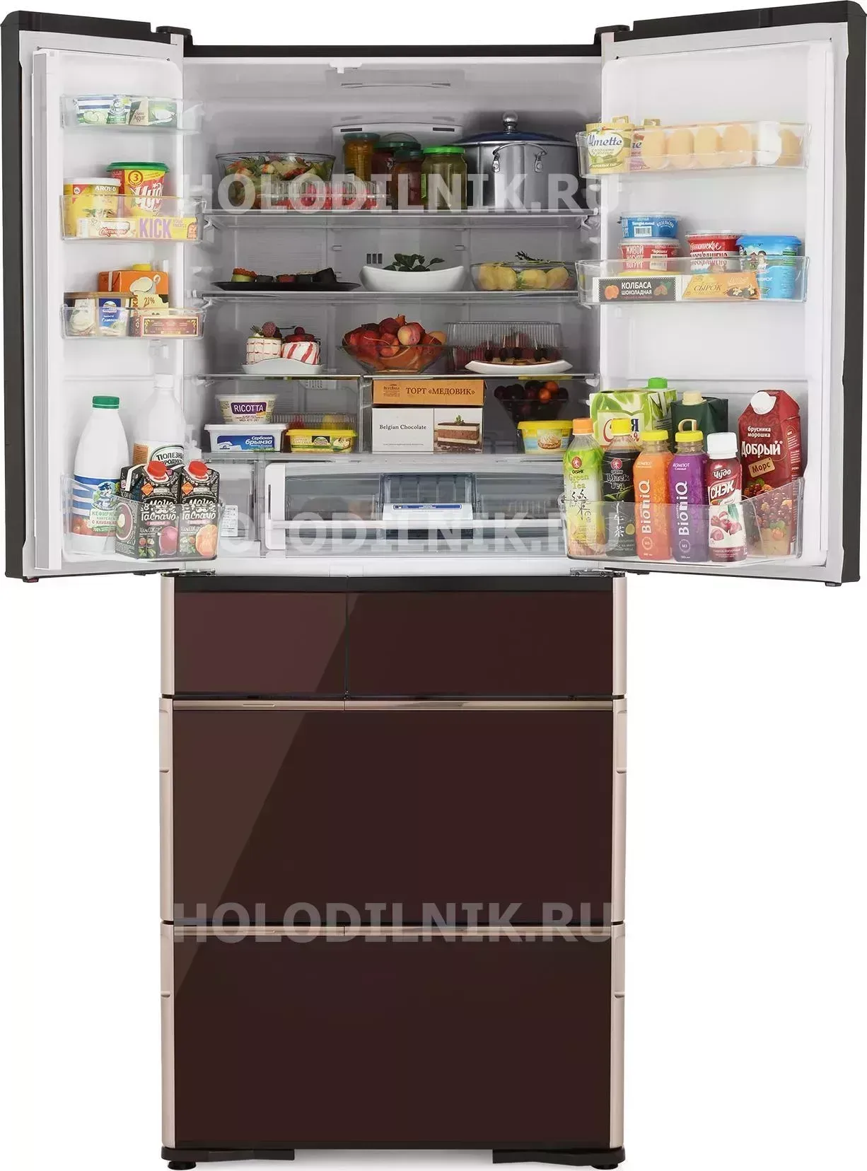 Холодильник HITACHI R-G 630 GU XT коричневый кристалл