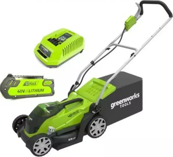 Газонокосилка GreenWorks Колесная 40 V G-max G 40 LM 35 K2x с аккумулятором 2Ah и зарядныйм устройс 2501907 UA