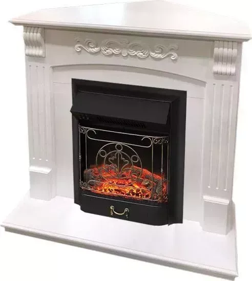 Каминокомплект Royal Flame Sorrento угл.с очагом Majestic BL белый дуб ROYAL