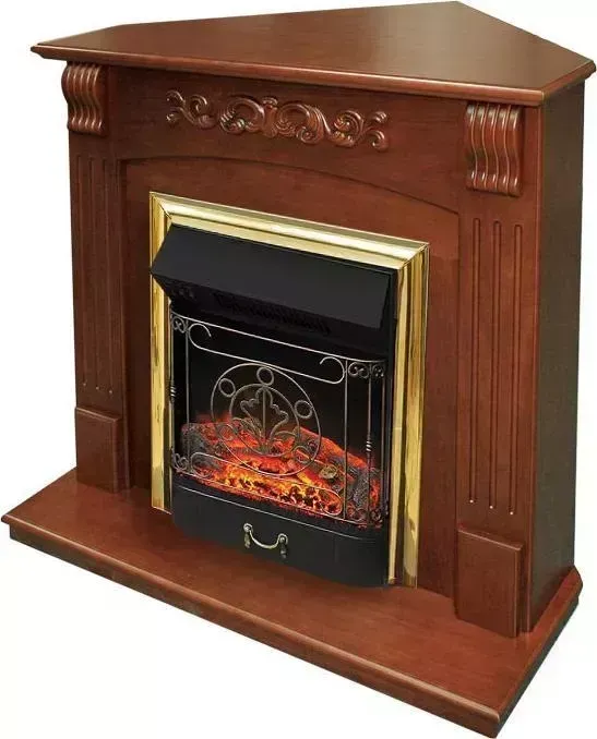 Каминокомплект Royal Flame Sorrento угл. с очагом Majestic BR орех ROYAL