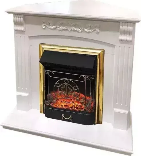 Каминокомплект Royal Flame Sorrento угл.с очагом Majestic BR белый дуб ROYAL