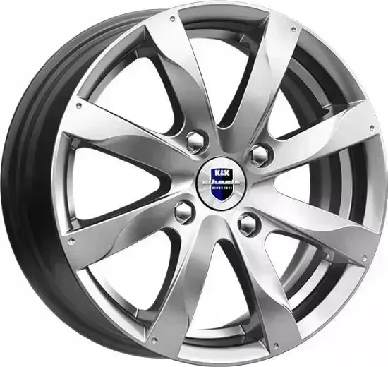 Диск автомобильный КиК Джемини 6X15/4X114.3 ET40 D67.1 дарк-платинум