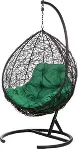 Подвесное кресло BiGarden Tropica black, зеленая подушка