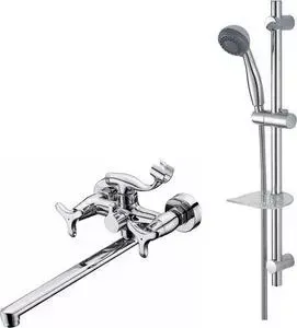 Смеситель для ванны KAISER Trio с душевым гарнитуром, хром (57055, R-1100)