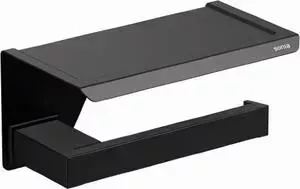 Держатель туалетной бумаги Sonia Accessories с полочкой, черный матовый (176373)