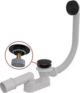 Слив-перелив для ванны AlcaPlast 120 см, Click-clack, металл, черный матовый (A507BLACK-120)