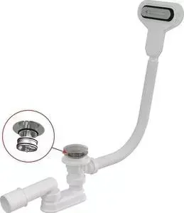Слив-перелив для ванны AlcaPlast 57 см, Click-clack, металл, хром (A516CKM)