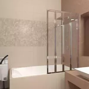 Шторка для ванны Veconi ванной Palau 120 правая, стекло прозрачное, профиль хром (PL74R-120-01-19C4)