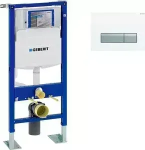 Инсталляция для унитаза Geberit Duofix Sigma40 с клавишей белый/алюминий, усиленная (111.333.00.5, 115.600.KQ.1)