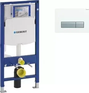 Инсталляция для унитаза Geberit Duofix Sigma40 с клавишей белый/алюминий (111.300.00.5, 115.600.KQ.1)