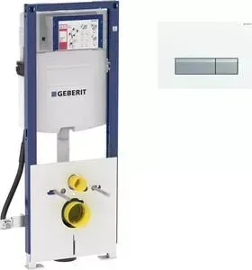 Инсталляция для унитаза Geberit Duofix Sigma40 с клавишей белый/алюминий, узкая (111.361.00.5, 115.600.KQ.1)