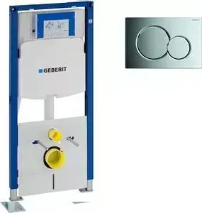 Инсталляция для унитаза Geberit Duofix Sigma01 с клавишей хром, усиленная (111.333.00.5, 115.770.21.5)