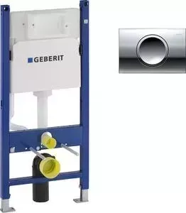 Инсталляция для унитаза Geberit Duofix Delta11 с клавишей хром (111.153.00.1, 115.120.21.1)