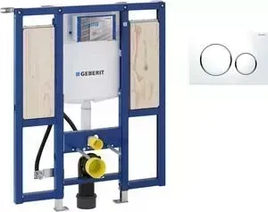 Инсталляция для унитаза Geberit Duofix Sigma20 с клавишей белый/хром, людей с ограниченными возможностями (111.375.00.5, 115.882.KJ.1)