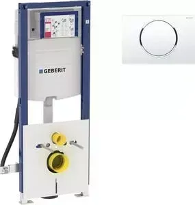 Инсталляция для унитаза Geberit Duofix Sigma10 с клавишей белый/хром, узкая (111.361.00.5, 115.758.KJ.5)