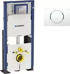 Инсталляция для унитаза Geberit Duofix Sigma10 с клавишей белый/хром, усиленная (111.380.00.5, 115.758.KJ.5)