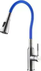 Смеситель для кухни LEMARK Expert с гибким изливом, синий (LM5082S-Blue)