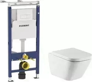 Комплект унитаза с инсталляцией ROCA Gap Clean Rim Duplo WC с , кнопкой, сиденьем микролифт