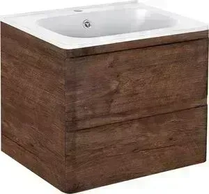 Тумба с раковиной Vincea с Vico 60 подвесная, R.Wood (VMC-2V600RW + VCB-2VP600W)