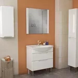 Мебель для ванной Dreja Laguna Plus 120 напольная, с опорами, белый глянец