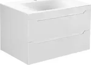 Тумба с раковиной Vincea с Fine 80 подвесная, G.White (VMC-2F800GW + VCB-1F800W)